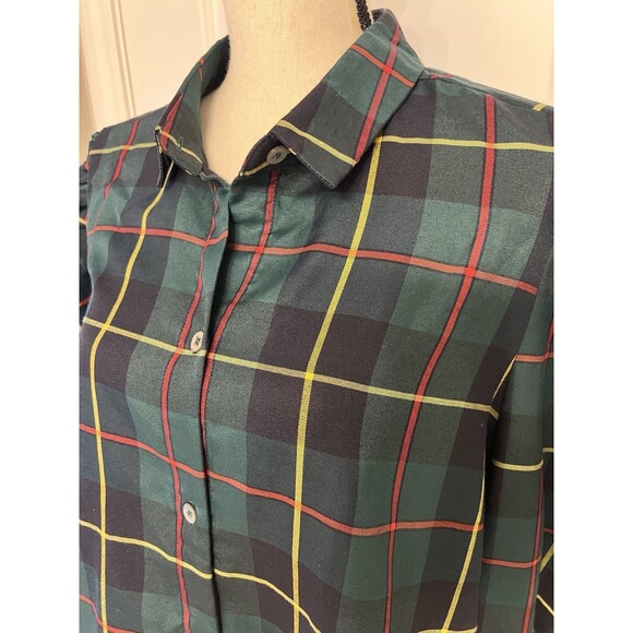 Gretchen Scott Comfy Cozy Shirt Green Plaidly Cooper Size XXL Goddess EUC - Picture 4 of 10